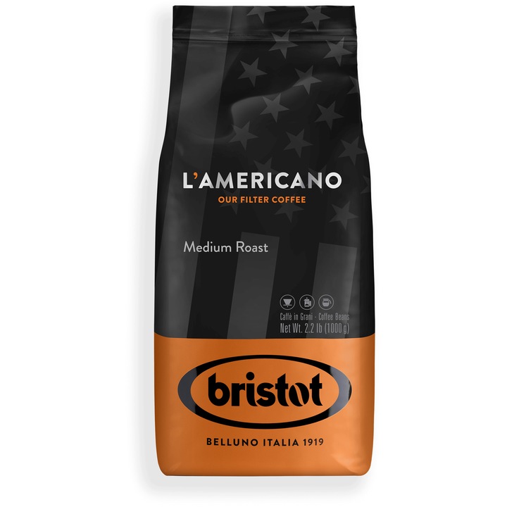 Cafea boabe Bristot l'americano medium roast, 1 Kg