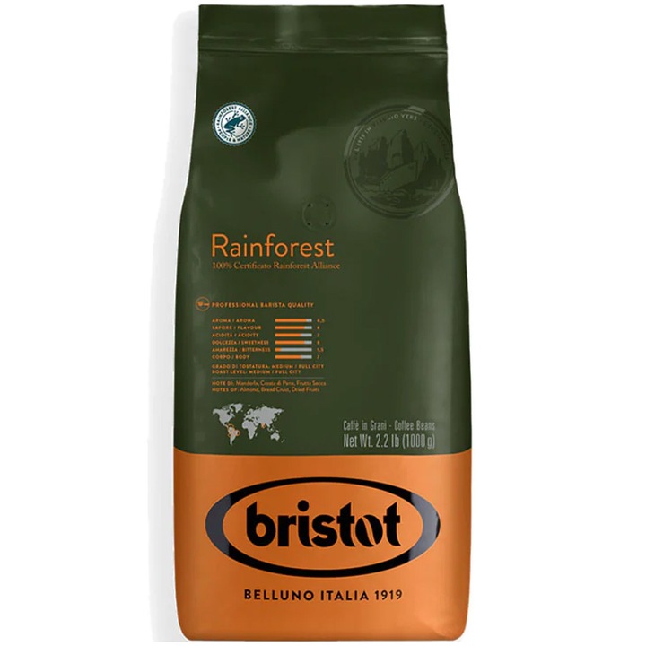 Bristot Rainforest szemes kávé, 1kg