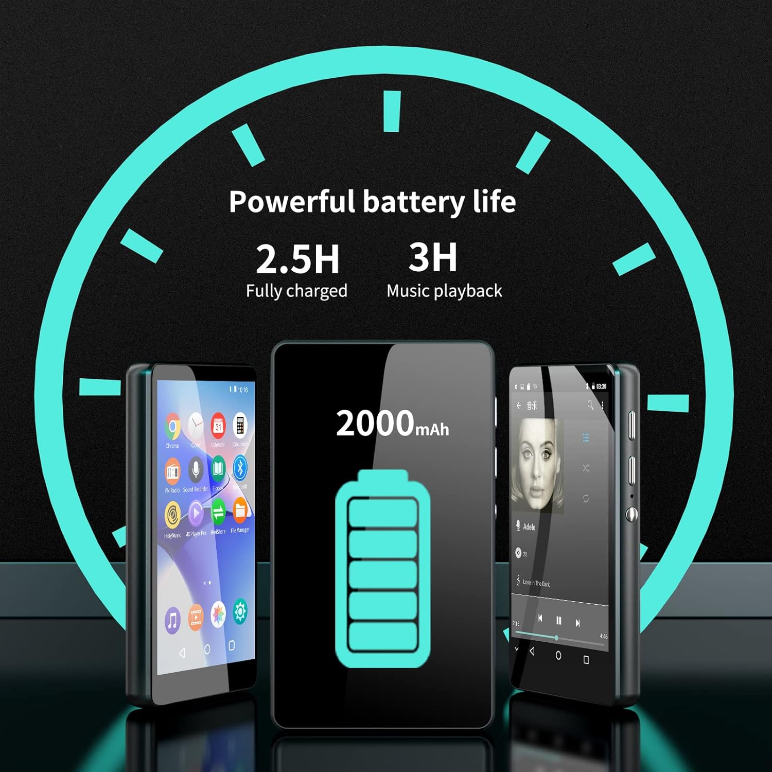 SWOFY 80 GB MP3-speler met Bluetooth en wifi, 4,0 inch touchscreen