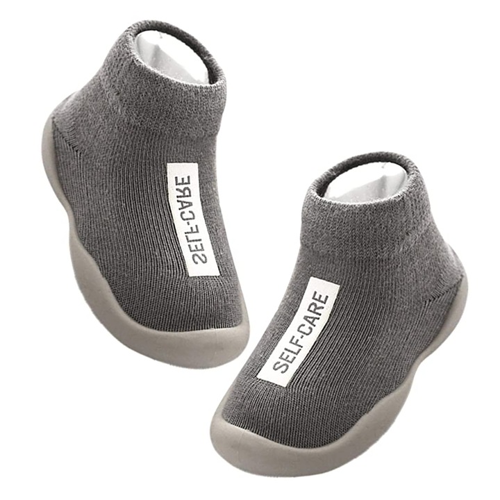 Botosei bebelusi, Bumbac/Cauciuc, Gri, 22-23EU