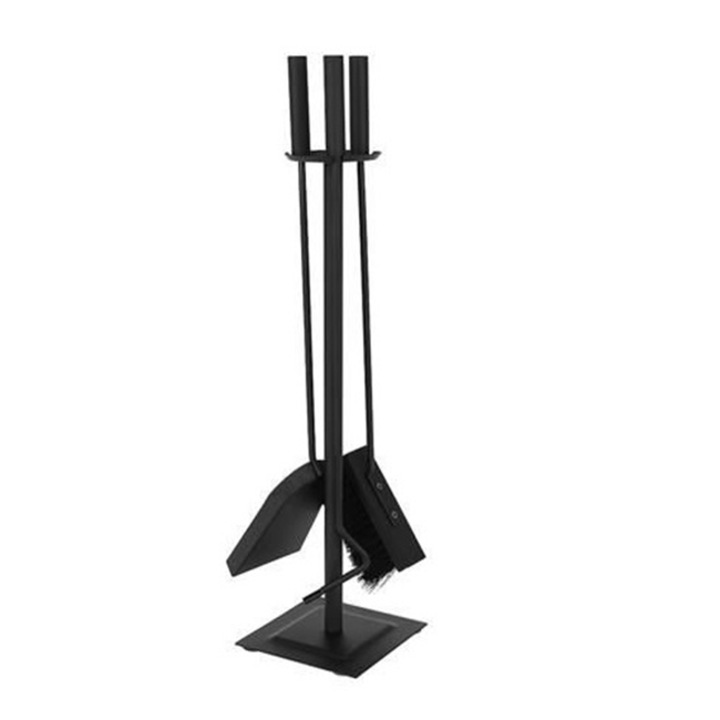 Set 3 accesorii pentru semineu CLASStitude, cu suport metalic, multifunctional, potrivit pentru seminee, gratare, otel inoxidabil, 60 x 15 cm, Negru