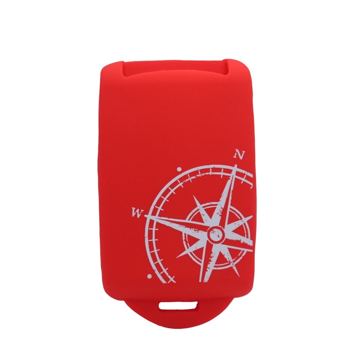 Husa cheie keyless Renault/Dacia, model busola, rosu