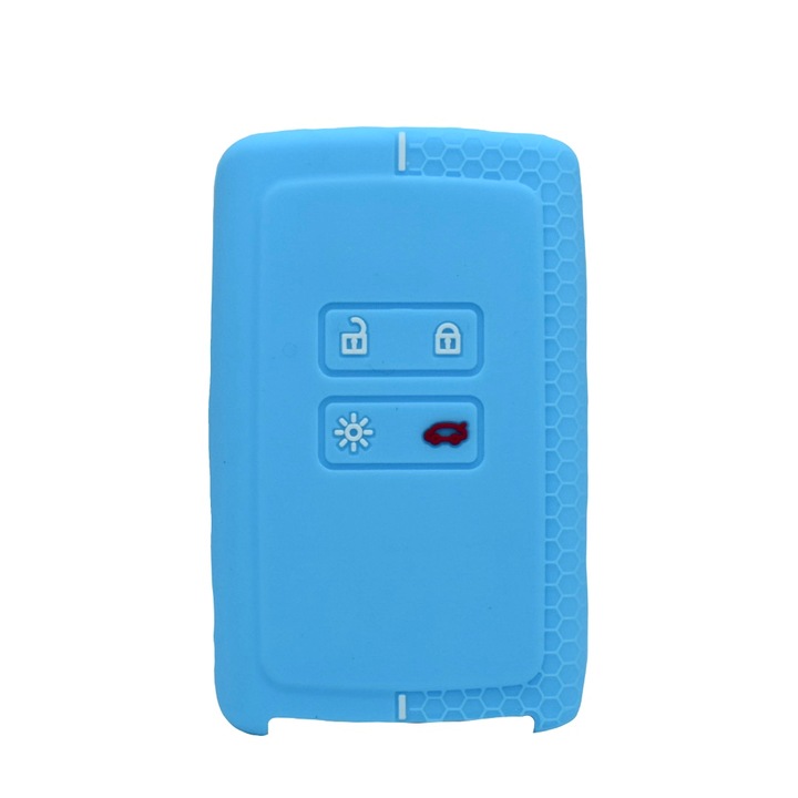 Калъф за ключ Renault/Dacia, спортен модел, съвместим с Dacia Duster, Jogger, Logan, Sandero, светло син