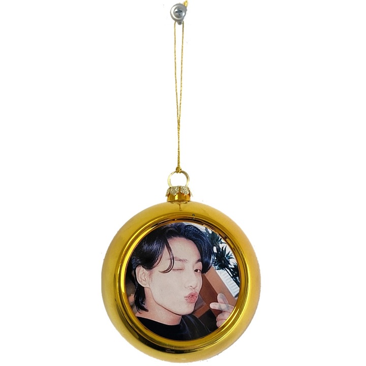 OEM Személyre szabott ajándék, bts army jungkook kpop fenyőfa gömb, arany