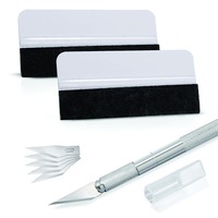 Kit profesional, cutit cu 6 lame si 2 raclete fetru, pentru montaj folie auto