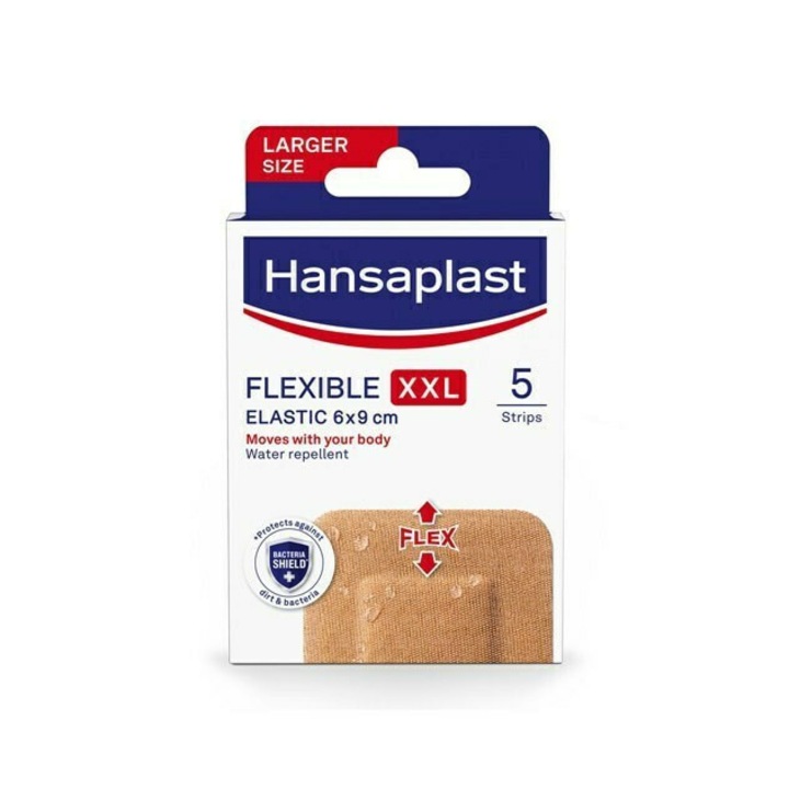 Plasturi impermeabili, Hansaplat, Flexible, XXL, 6x9 cm, 5 bucati