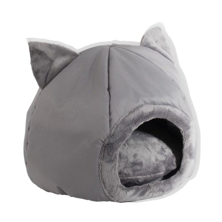 Casuta pentru animale de companie, Go Gift, Poliester, 600 x 400mm, Gri