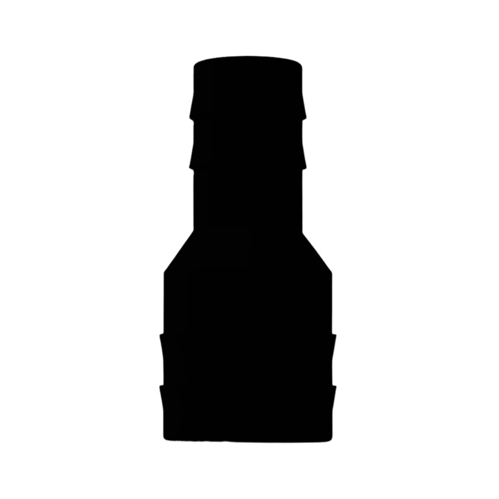 Reductie din plastic pentru furtun, cu un diametru initial de 20 mm si unul final de 13 mm