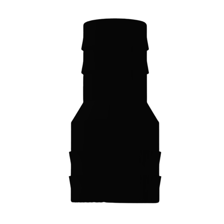 Reductie din plastic pentru furtun, cu un diametru initial de 22 mm si unul final de 16 mm