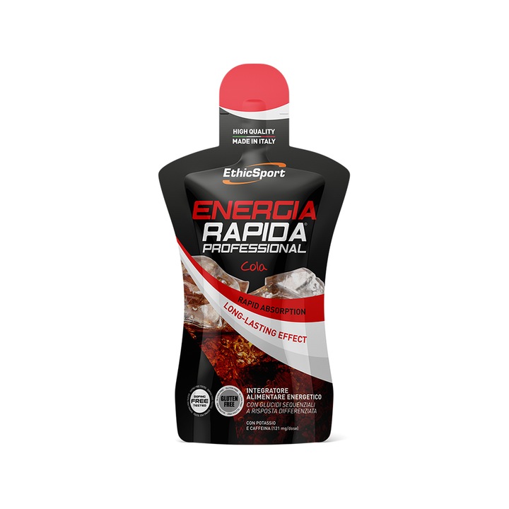 Gel energizant energia rapida, carbohidrati, cofeina, cola, 15 plic