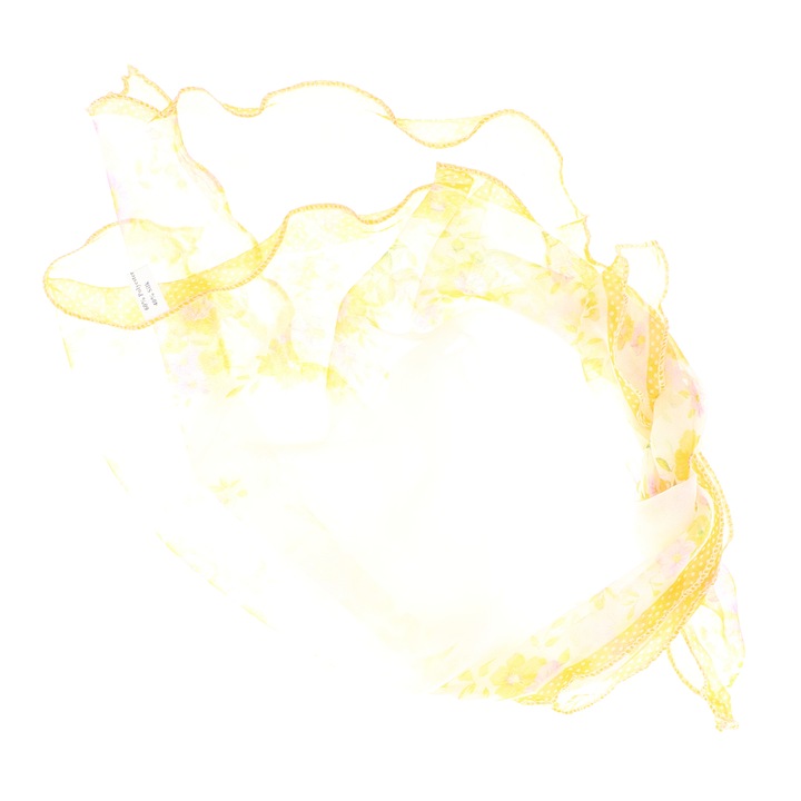 Esarfa de dama, Buticcochet, 60x60 cm, 40% matase 60% poliester, cu imprimeu floral, Galben - ES2017