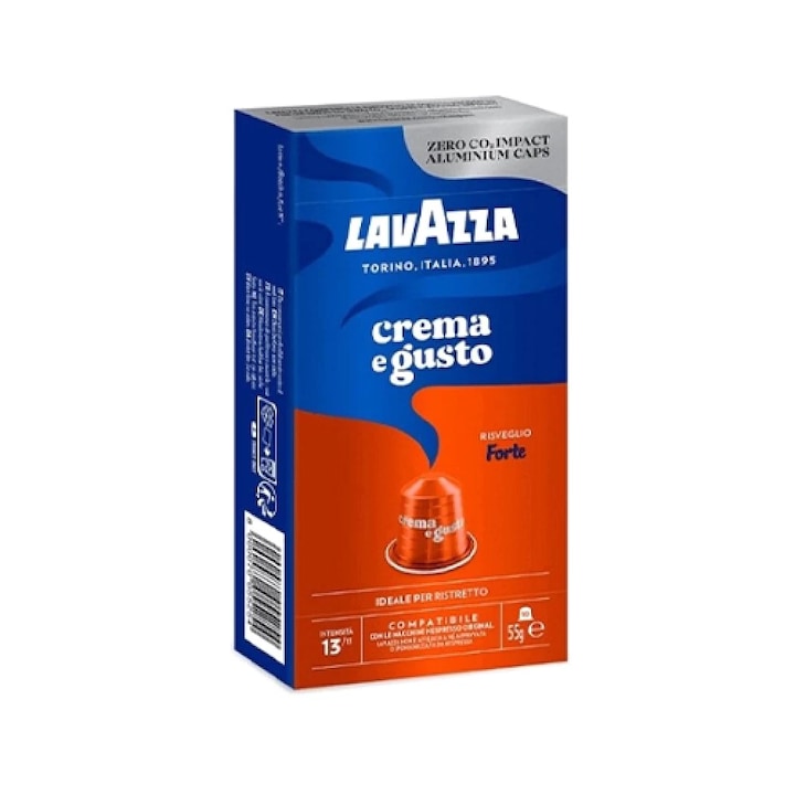Алуминиеви кафе капсули Lavazza Crema e Gusto Forte, за система Nespresso, 13\13 сила, 57 гр., 10 бр