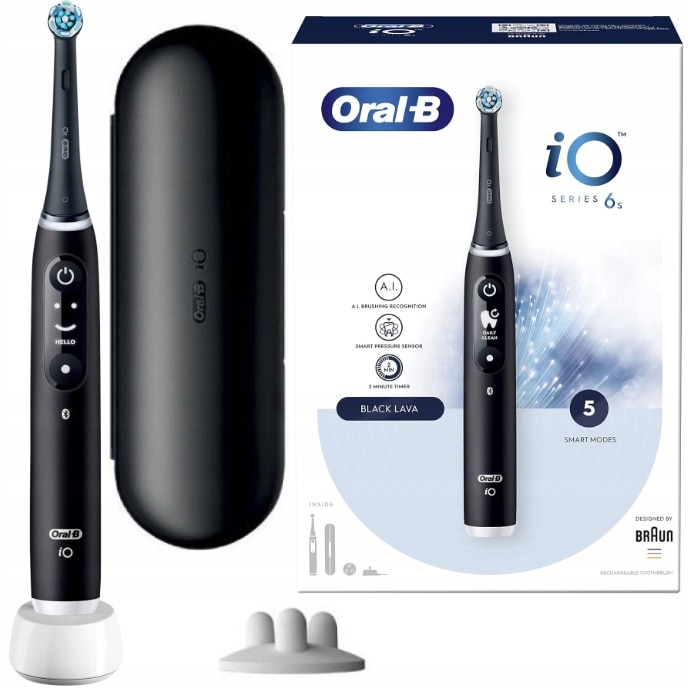 Oral-B iO Series 6s ブラックラバ Periuta de dinti electrica, Oral-B iO Series 6S Black Lava, Negru