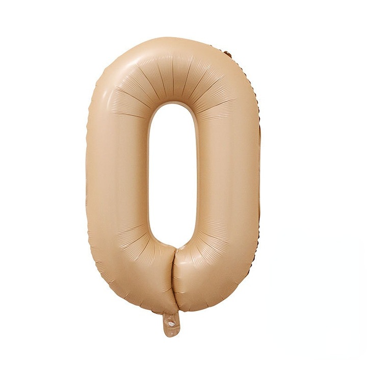 Balon din folie cifra 0, culoare satin crem bej, It's Party Time, 100 cm