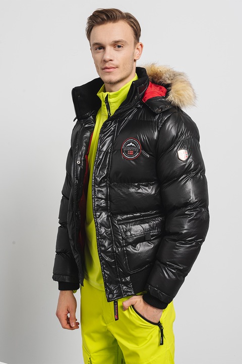 Geo Norway, Bugs télikabát műszőrme szegéllyel, Fekete, 2XL