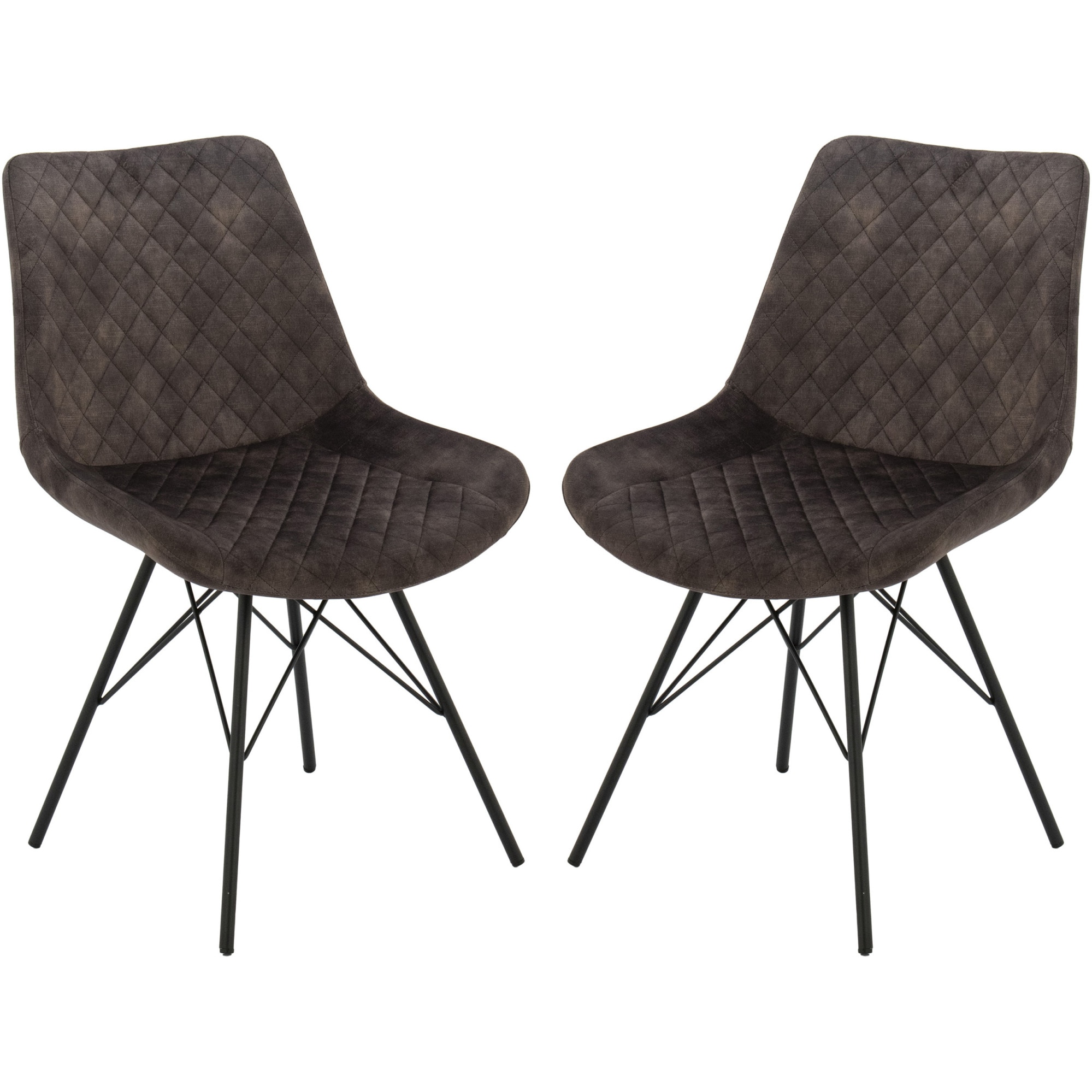 Set 2 scaune dining Kring Agnes, metal/catifea, Maro