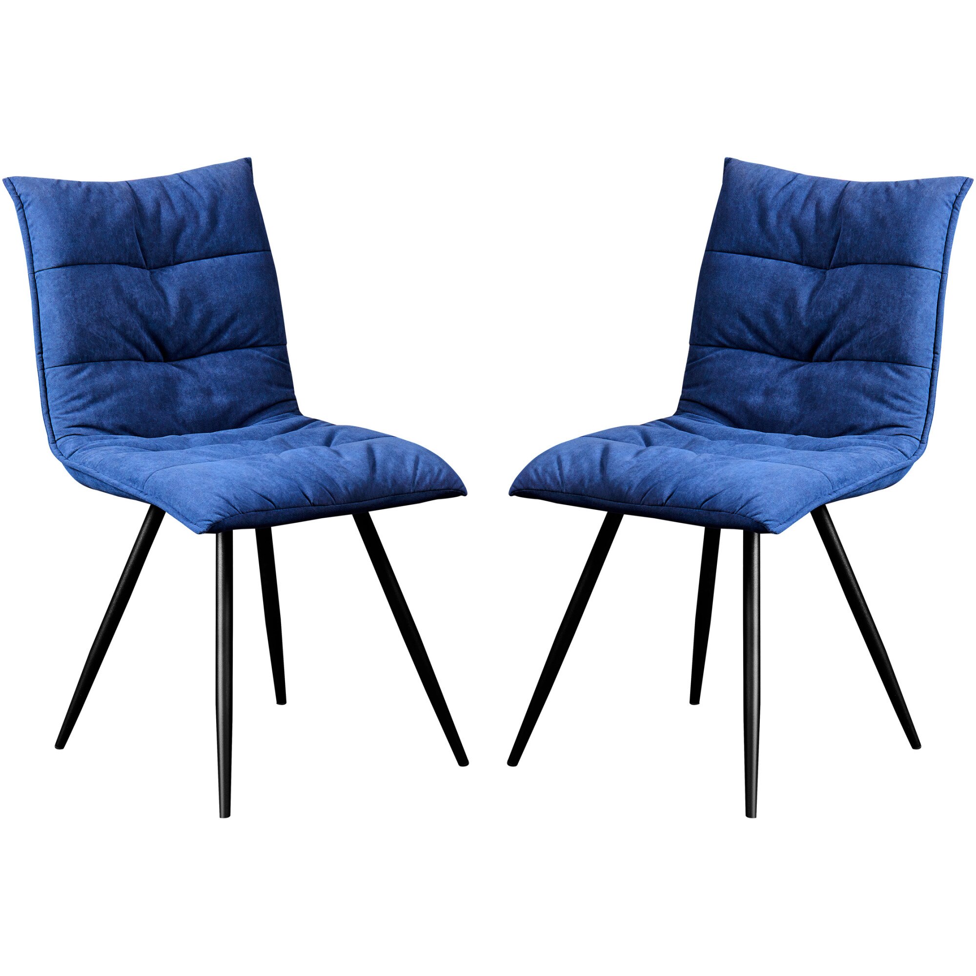 Set 2 scaune Kring Frida, metal/catifea, Albastru