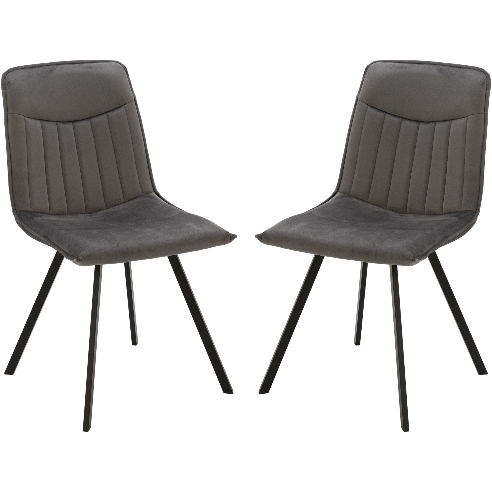 Set 2 scaune dining Kring Freya, metal/catifea, Gri
