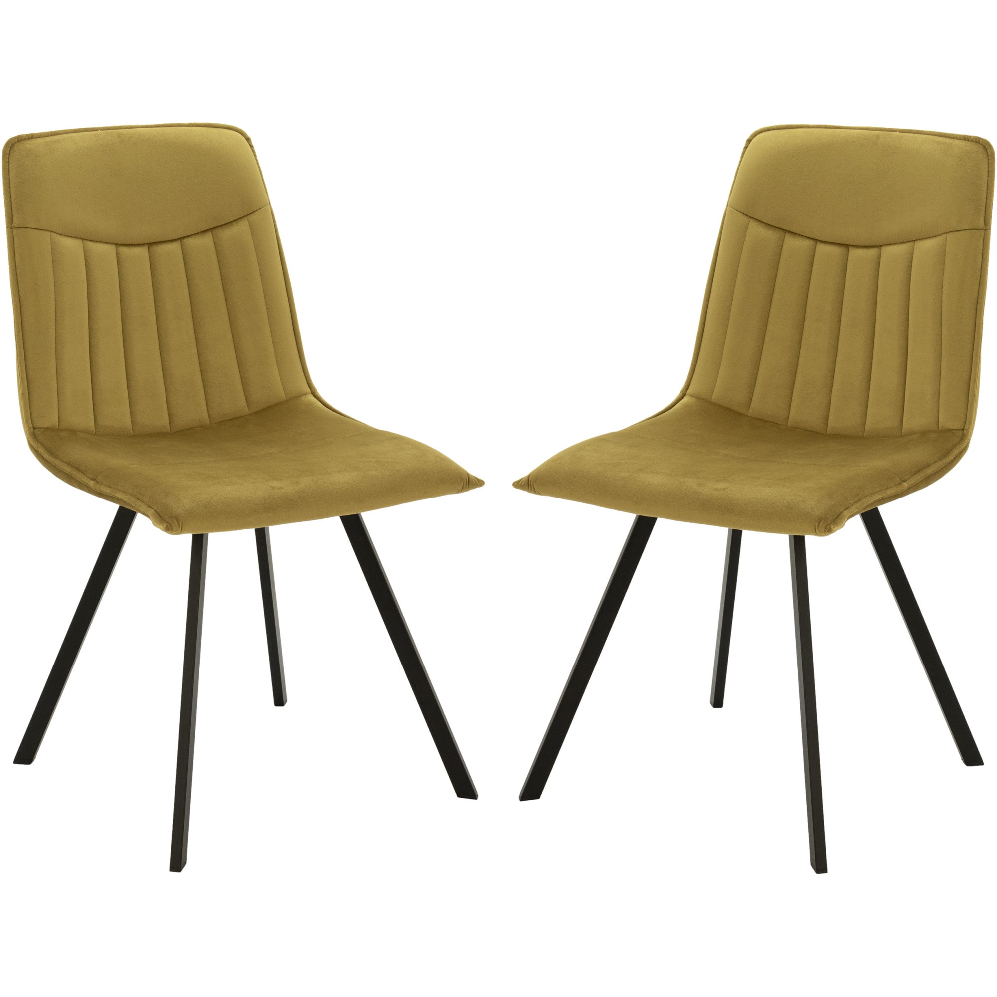 Set 2 scaune dining Kring Freya, metal/catifea, Galben