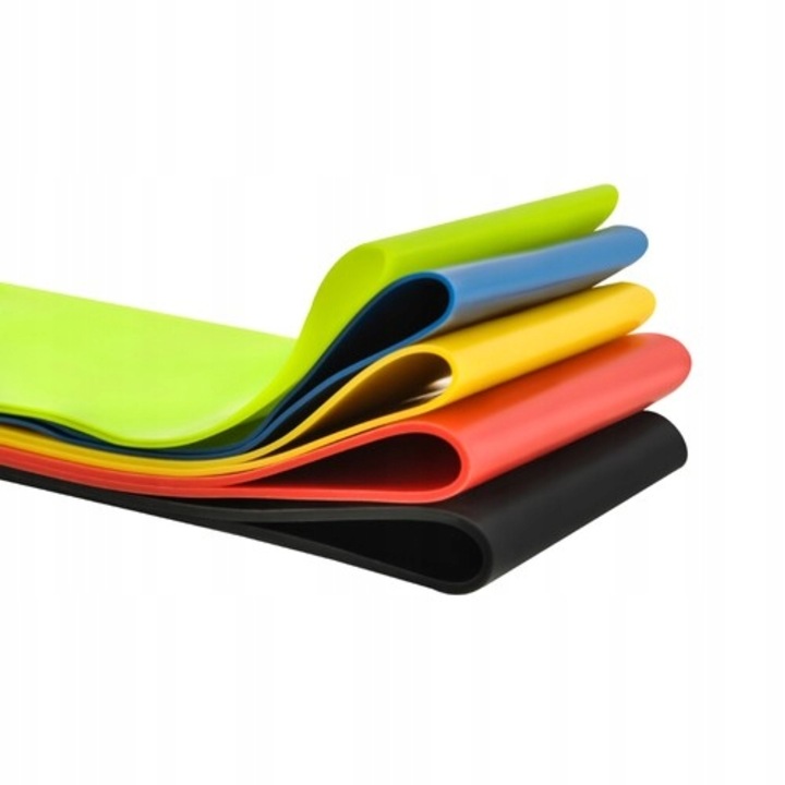 Комплект 5x фитнес ластици за упражнения, Trizand, Rubber, Multicolor