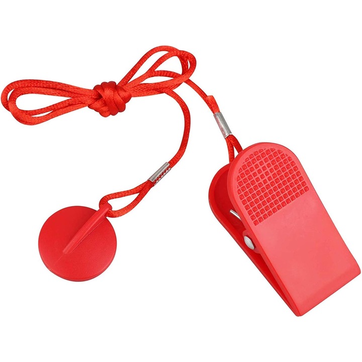 Cheie de siguranta pentru banda de alergat, compatibila universal, rosu, 92cm