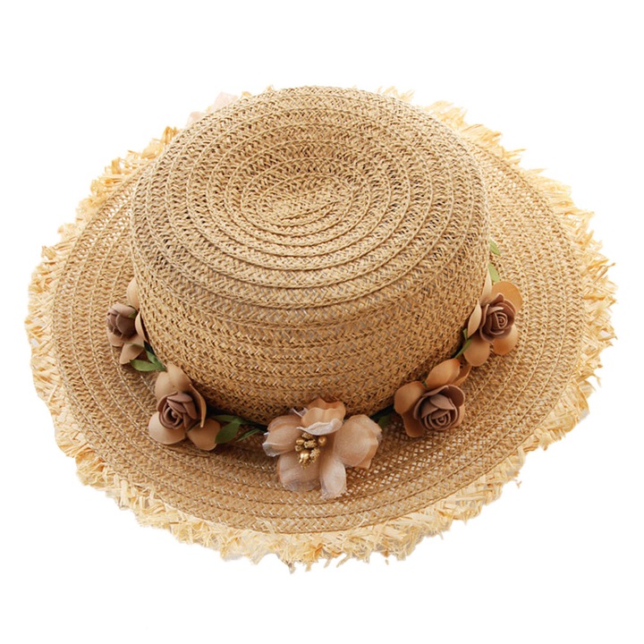 Плажна шапка Qttvbtna Слама Бежова 56-58см