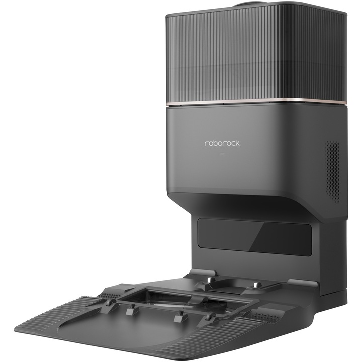 Прахосмукачка робот Roborock Q5 PRO+, Q5PRP52-00, Прахосмукачка & Моп & Интелигентна автоматична изпразваща станция, 59W, LiDAR, 5500Pa, 3D картографиране, 5200mAh, Контейнер за прах: 770 мл, Черен