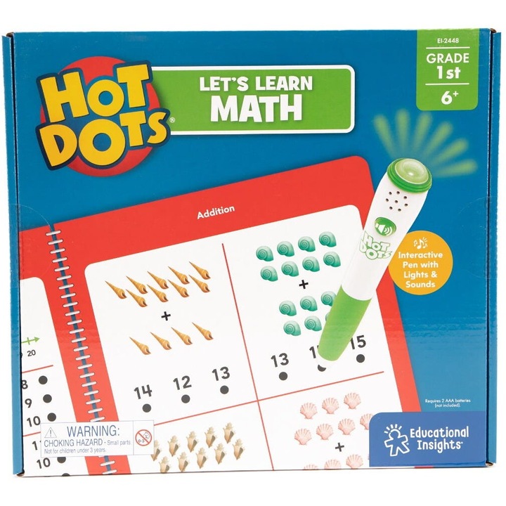 Joc educativ Pix interactiv si carticica Set Hot Dots® Invat matematica Educational Insights