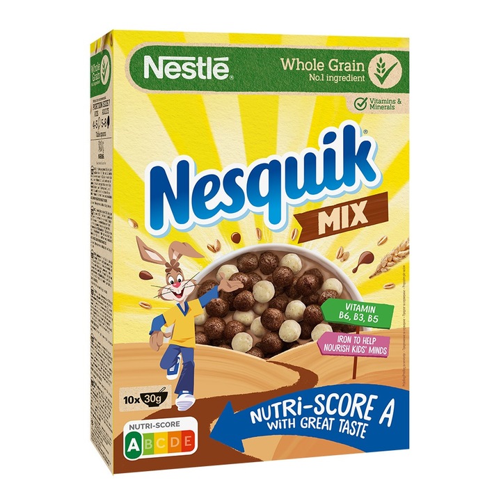 Зърнена закуска, NESTLÉ NESQUIK MIX, кутия, 325g