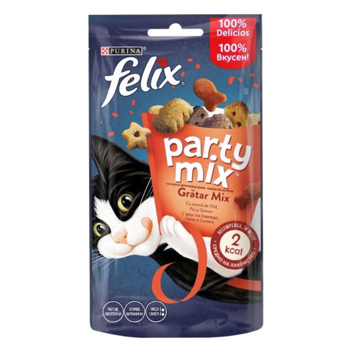 Награда за котки, PURINA® FELIX® PARTY MIX, Микс Грил, 60g