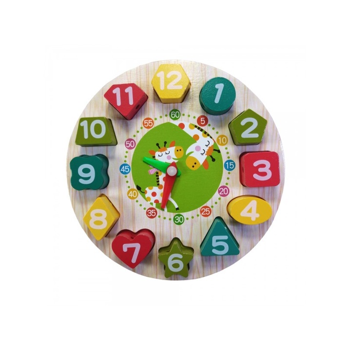 Ceas educativ din lemn AliBibi®
