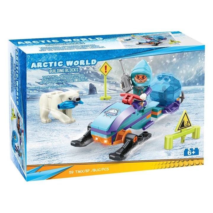 Set de construit Arctic Shopiens® cu 2 figurine si diferite accesorii, 123 piese, multicolor