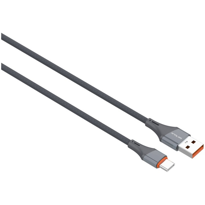 Cablu date si incarcare Serioux, USB-A la Type-C, 30W, 2m, Gri