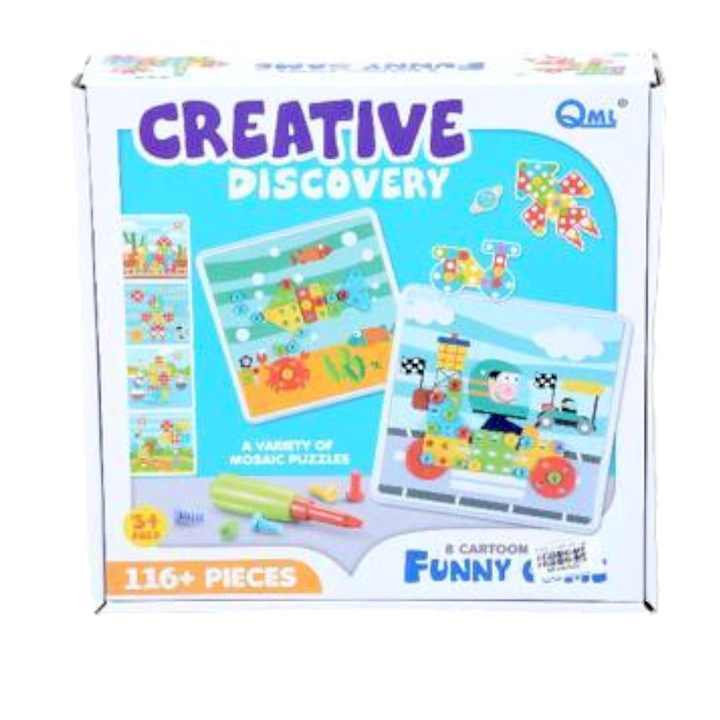 Joc de constructie si indemanare kidsNplay, 116 piese, 8 modele, tip Creative Discovery, 3 ani +