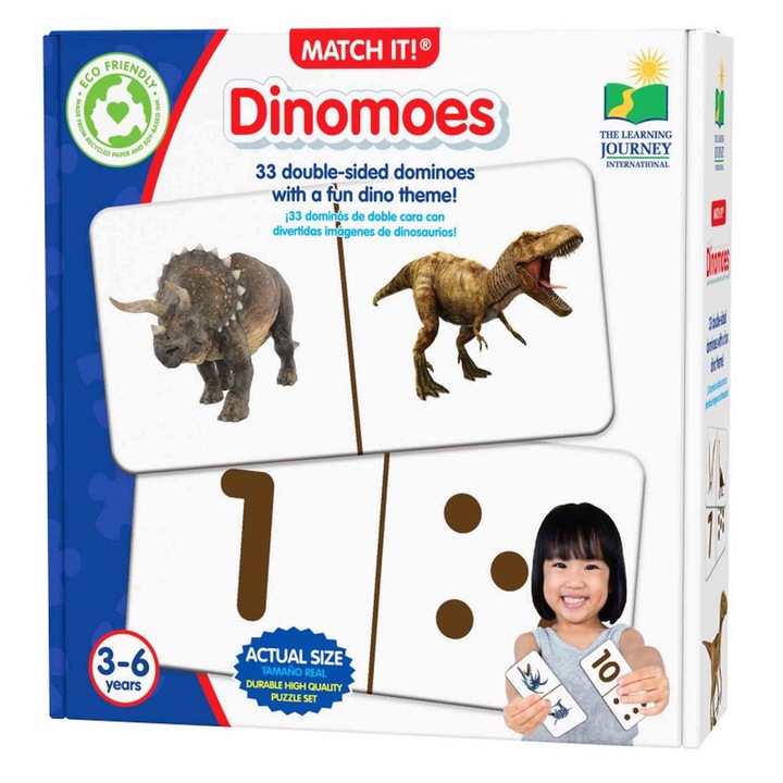 A Learning Journey Match It Game - Dominók, dinoszauruszok, 33 darab