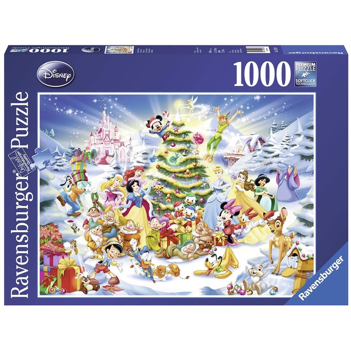 Пъзел Ravensburger - Коледната елха на семейството на Дисни, 1000 части