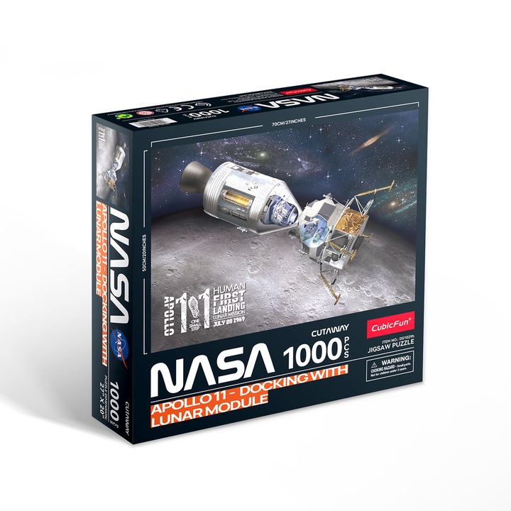 Пъзел 3D Cubic Fun - NASA, Apollo 11 Command Module, 1000 части