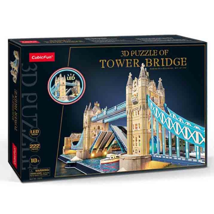 Пъзел 3D Cubic Fun - LED, Tower Bridge, 222 части