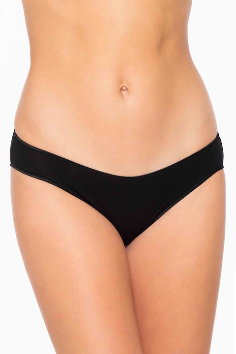 Slip dama, LADYM, Bumbac/Lycra, Negrus`, Negru