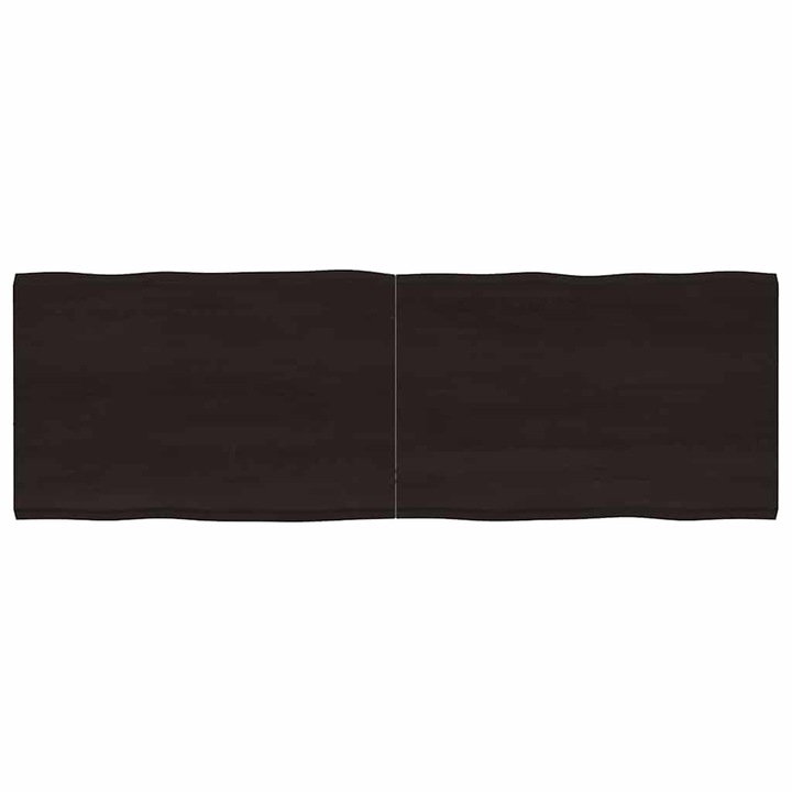 Плот за маса vidaXL, тъмнокафяв, 180x60x(2-4) см, обработен масивен дъб, 19.15 Kg