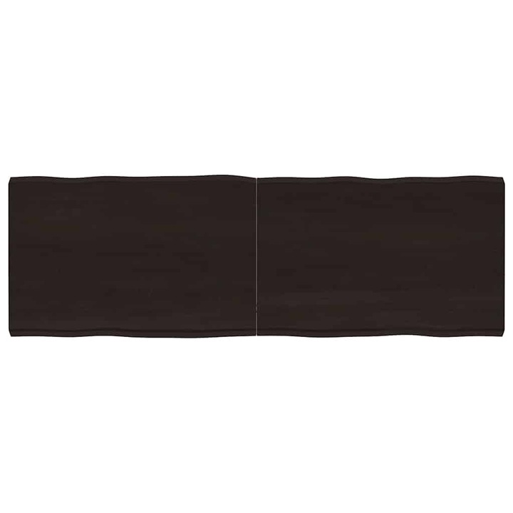 Плот за маса vidaXL, тъмнокафяв, 180x60x(2-6) см, обработен масивен дъб, 20.15 Kg