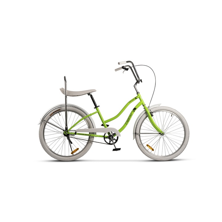 Bicicleta pentru oras, cadru dama/barbat, Liberta MTB JSX2694, roata 26 inch, frana tip V-Brake fata, frana Torpedo spate, verde cu alb