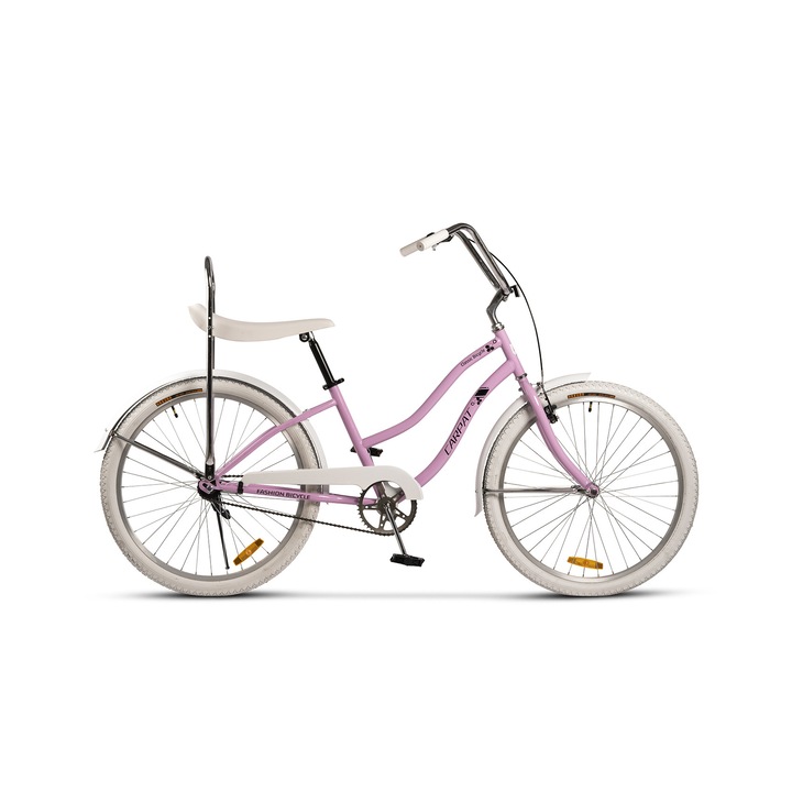 Bicicleta pentru oras, cadru dama/barbat, Liberta MTB JSX2694, roata 26 inch, frana tip V-Brake fata, frana Torpedo spate, roz cu alb