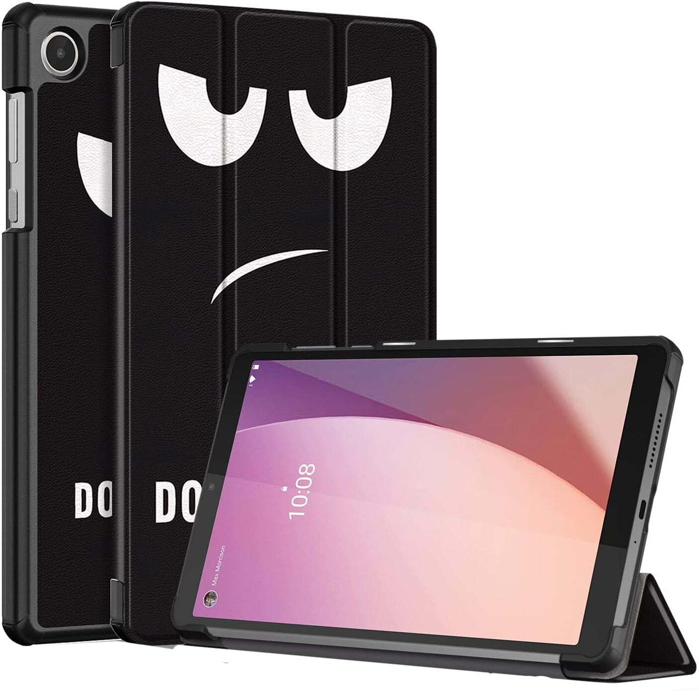 Husa Smart Cover tableta, pentru Lenovo Tab M8 gen 4 TB-300FU, model fata, alb negru