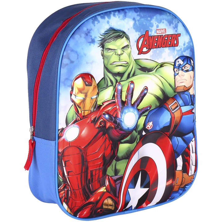 Ученическа раница 3D Avengers, Размери 25см x31см x10см, Многоцветен