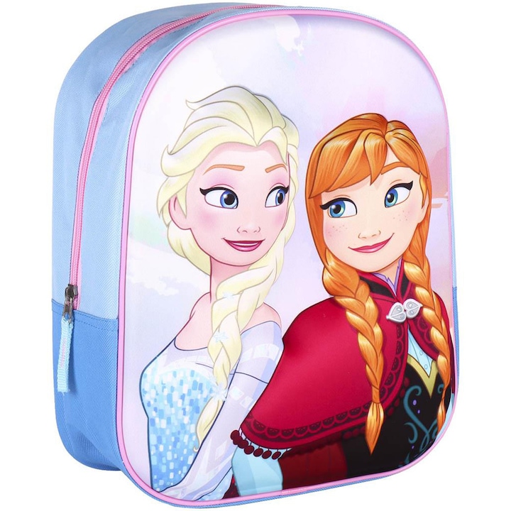 Ученическа раница 3D Frozen, Размери 25см x31см x10см, Многоцветен