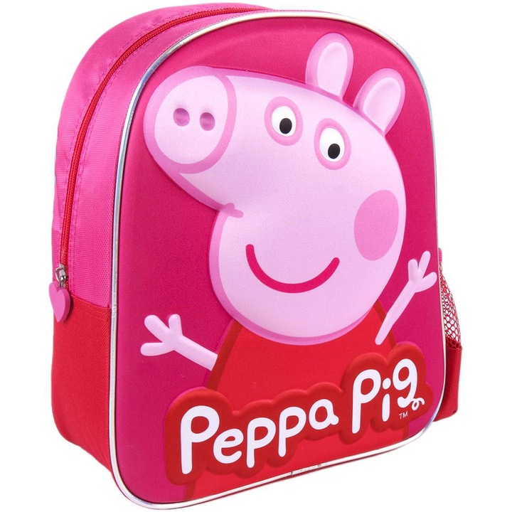 Раница 3D Peppa Pig, Размер 25 см x 31 см x 10 см, Многоцветен
