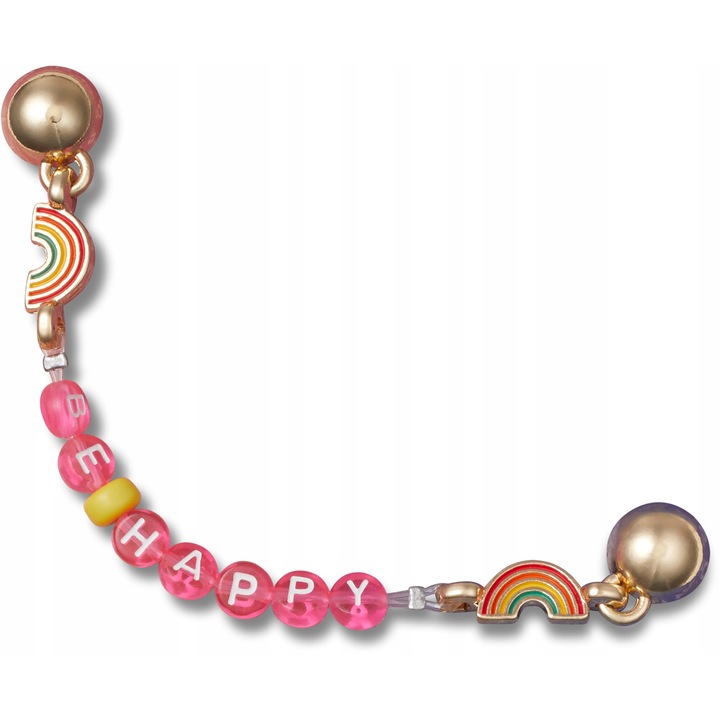 Accesoriu, Crocs, Jibbitz, Pin, Pandantiv, Fii fericit, Pentru Pantofi, Mat, Asimetric, Pentru Copii Si Adulti, Plastic, Multicolor