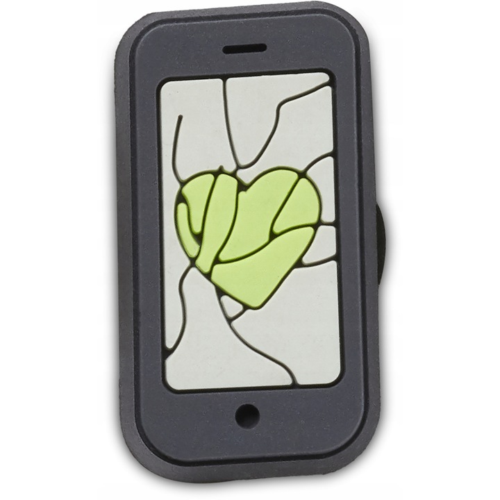 Crocs Jibbitz tartozék, repedt telefon, többszínű