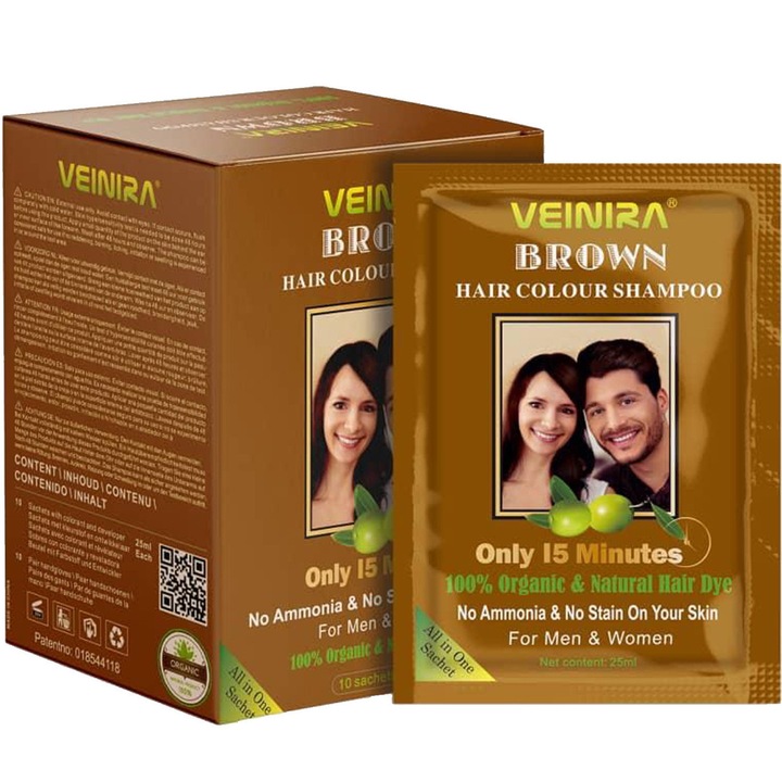 Sampon colorant, fara amoniac, Veinira, saten, instant, 10 x 25ml